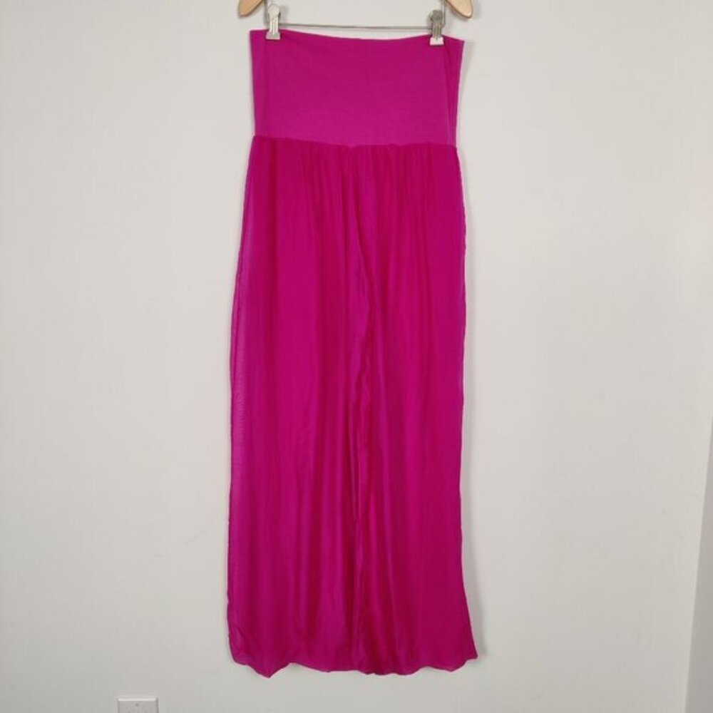 Women's Harem Pants Size 6 Pink Lined Viscose Silk Elastic Waist Barbiecore Chic